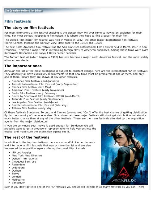 The Complete Online Filmmaking Reference - Film Distribution ...