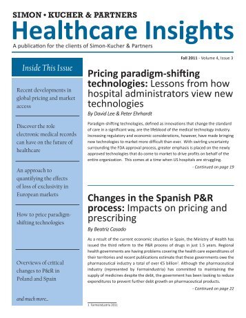 Healthcare Insights Fall 2011 - Simon-Kucher & Partners