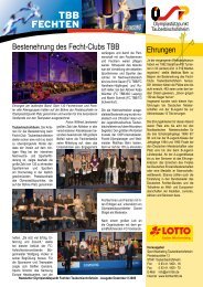 Ehrungen Bestenehrung des Fecht-Clubs TBB