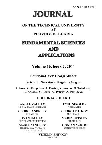 JOURNAL of the Technical University - Технически Университет ...