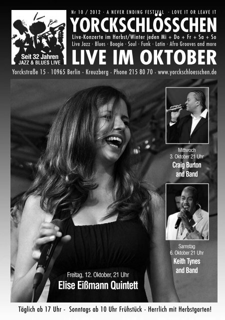 Vorschau: Live im November 2012 - Yorckschlösschen