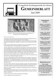 Gemeindeblatt Juni 2009 - Kirchengemeinde Zur Heimat