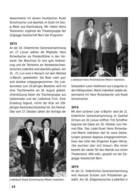 Jubiläumsschrift 50 Jahre - Jodlerklub Farnsburg