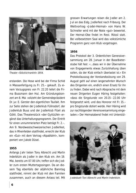 Jubiläumsschrift 50 Jahre - Jodlerklub Farnsburg