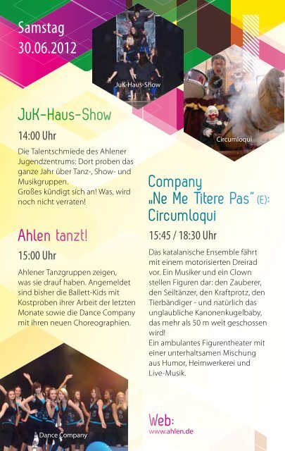 Das Programm des 27. Ahlener Stadtfestes wird wie - der Stadt Ahlen