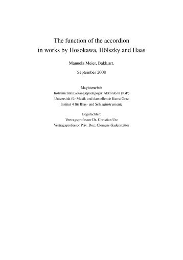 The function of the accordion in works by Hosokawa, H#olszky and ...