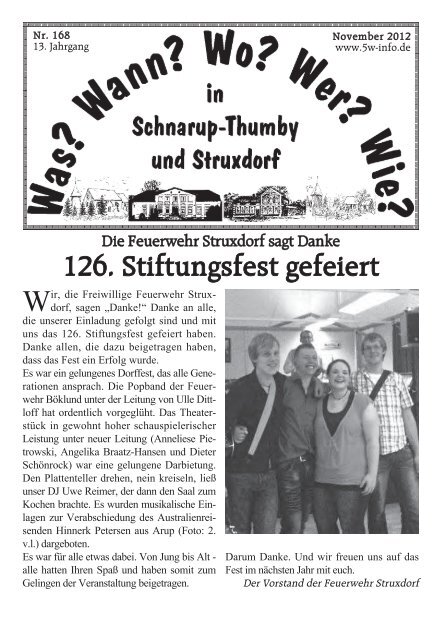 November 2012 - Wann? Wo? Wer? Wie? in Schnarup-Thumby