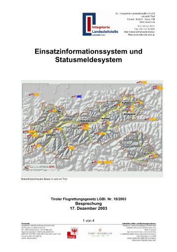 Einsatzinformationssystem und Statusmeldesystem - Leitstelle Tirol