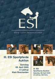 III. ESI Sportpferde Auktion Samstag 09. April 2005 in Lastrup Klein ...