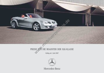 Preisliste Mercedes SLK, 7/2007 - mobilverzeichnis.de