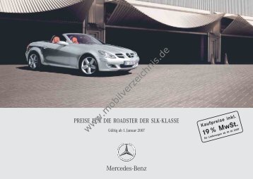 Preisliste Mercedes SLK, 1/2007 - mobilverzeichnis.de