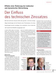 Der einfluss des technischen zinssatzes - c-alm