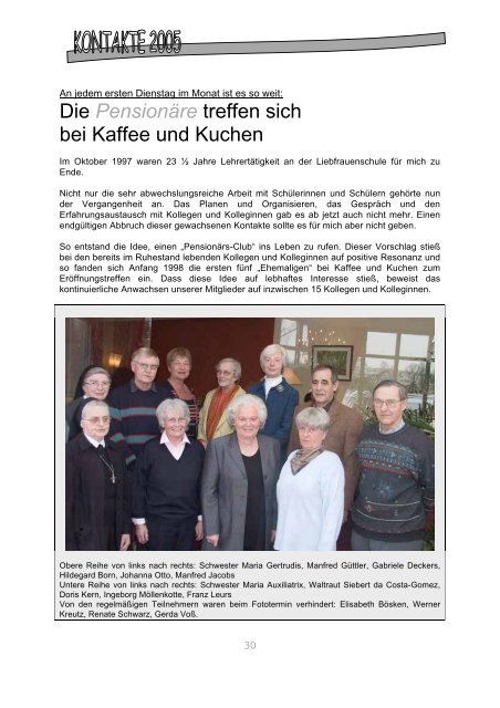 Kontakte 2005 (PDF) - LFS – Liebfrauenschule Geldern