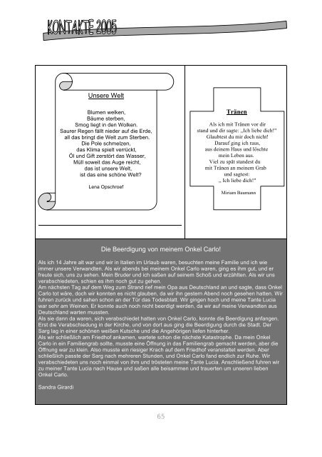 Kontakte 2005 (PDF) - LFS – Liebfrauenschule Geldern