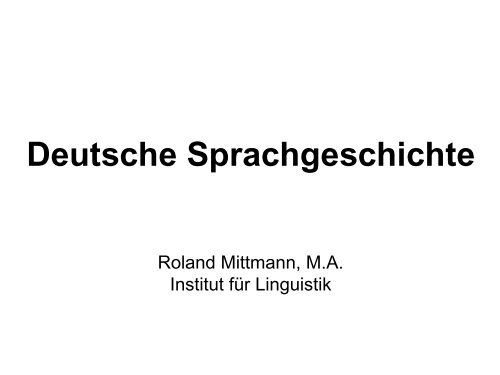 Deutsche Sprachgeschichte - titus