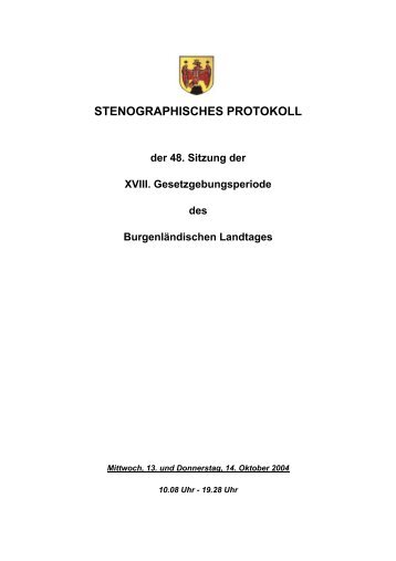 STENOGRAPHISCHES PROTOKOLL der 48 ... - Burgenland.at