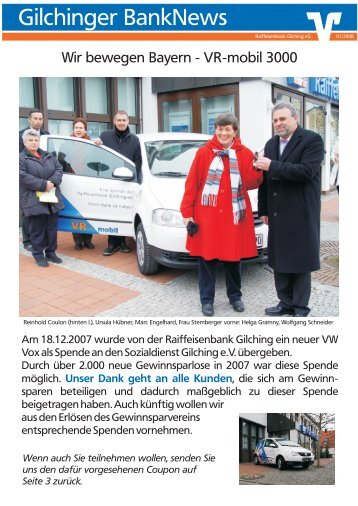 Unser Dank geht an alle Kunden - Raiffeisenbank Gilching eG