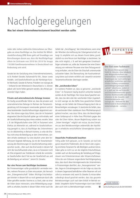 Die Ausgabe 03/12 als PDF - Wirtschaftsjournal