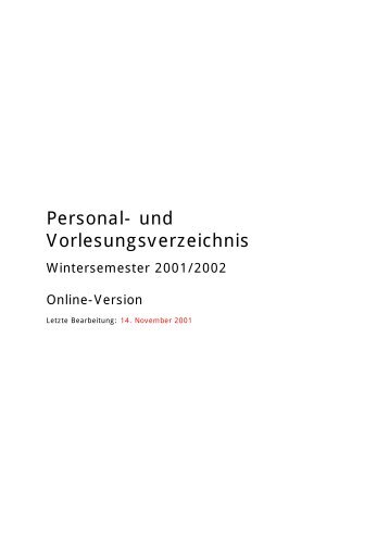 Personal- und Vorlesungsverzeichnis - Universität Erfurt