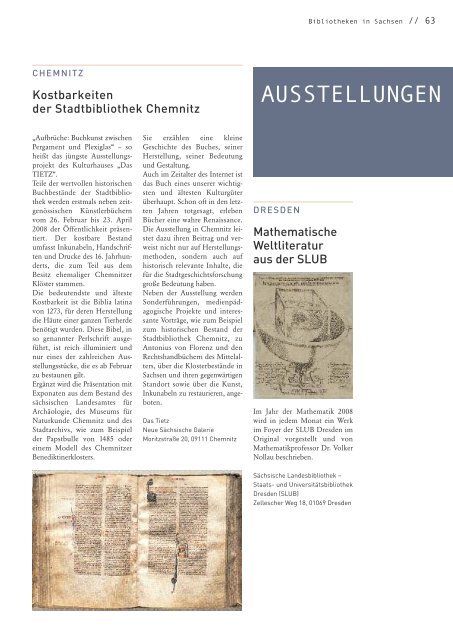 BIS -Das Magazin der Bibliotheken in Sachsen