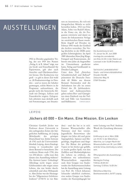 BIS -Das Magazin der Bibliotheken in Sachsen