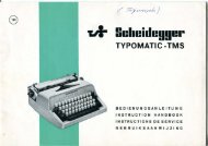 Scheidegger Typomatic-TMS Bedienungsanleitung - typewriters.ch