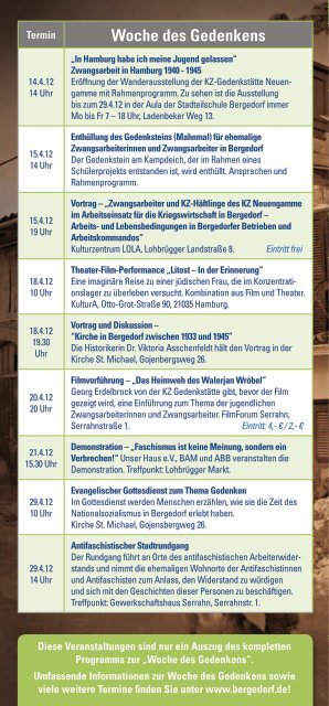 Das volle Programm 2012 850 Jahre Bergedorf