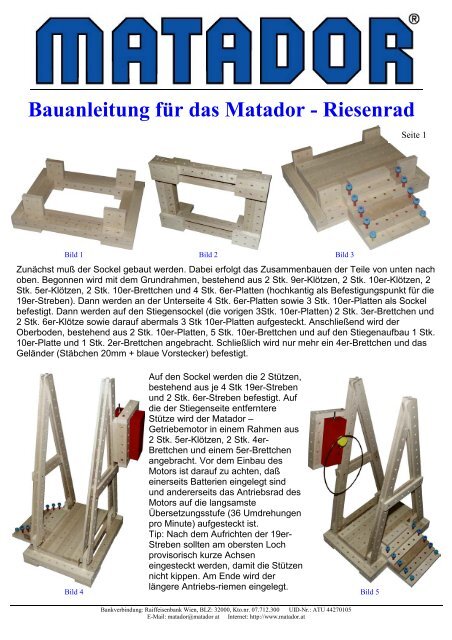 Bauanleitung für das Matador - Riesenrad