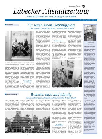 Lübecker Altstadtzeitung - Stadtentwicklung - Hansestadt LÜBECK