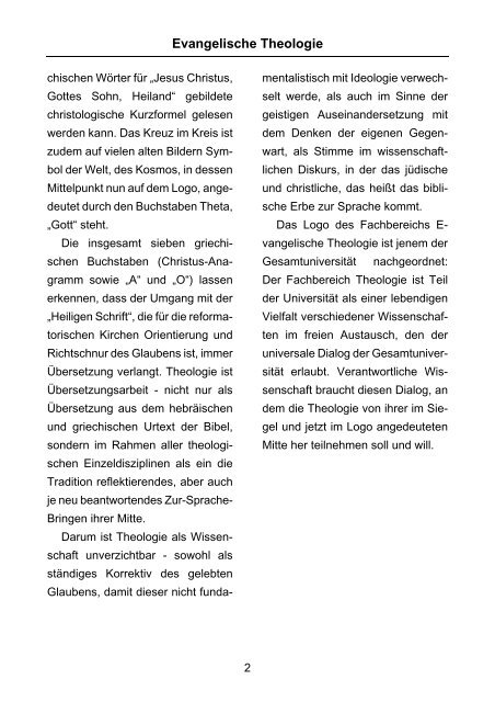 Fachbereich Evangelische Theologie