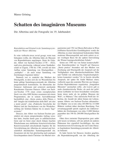 Schatten des imaginären Museums - Albertina
