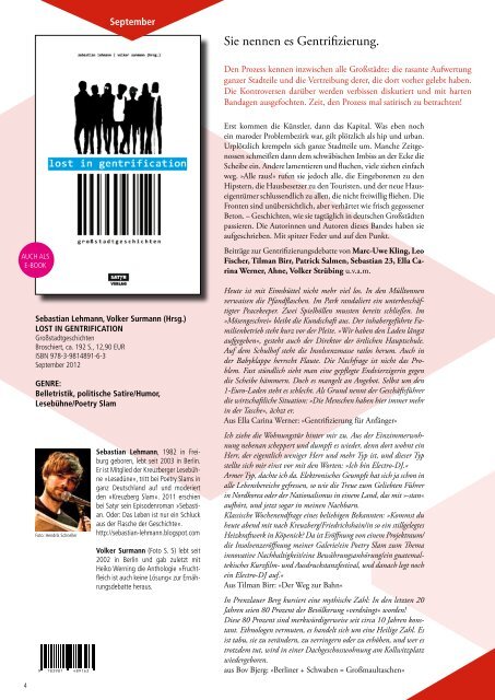 HERBST 2012 - Satyr Verlag