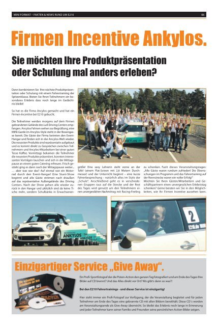 E210 Erlebnisbericht. E210 Promotion Tour. 4 Millionen ...