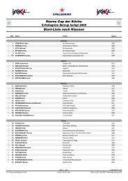 Sterne Cup der Köche Start-Liste nach Klassen - ALGE Timing Tirol