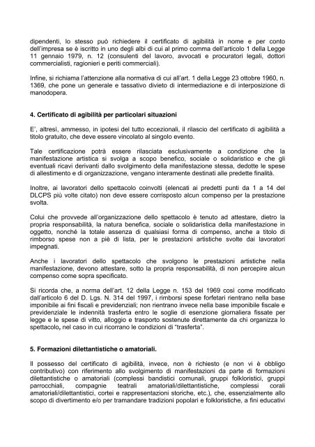 ENPALS e certificato di agibilità - Associazione Cori dell Toscana