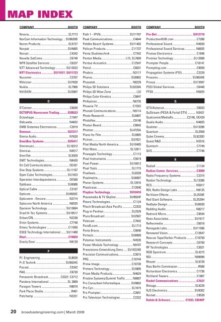 Exhibit Hall Map (pdf) - Broadcast Engineering