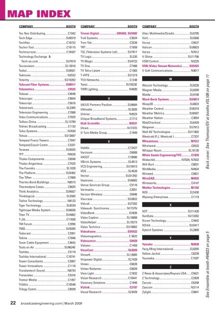 Exhibit Hall Map (pdf) - Broadcast Engineering