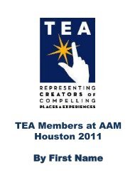 TEA Members at AAM Houston 2011 By First Name