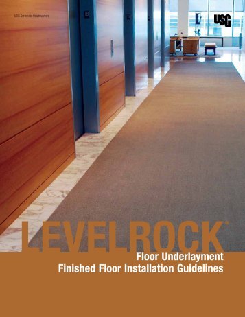 IG1457 Levelrock Floor Underlayment Finished ... - USG Corporation
