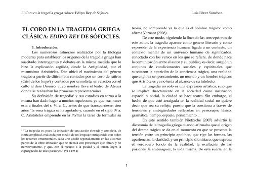 el coro en la tragedia griega clásica: edipo rey de sófocles.