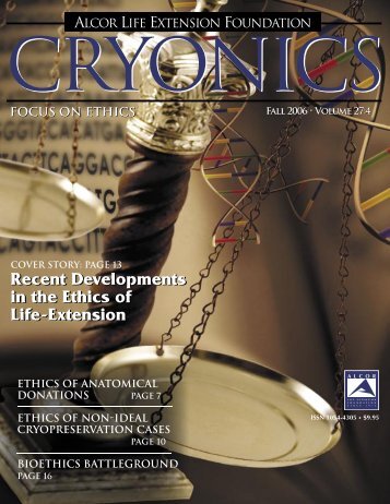 Ethics of Cryopreservation - Alcor Life Extension Foundation