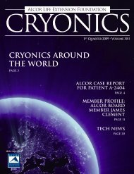 CRYONICS AROUND THE WORLD - Alcor Life Extension Foundation