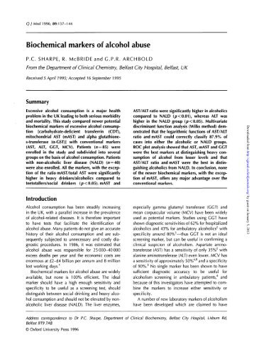 Biochemical markers of alcohol abuse - QJM: An International ...