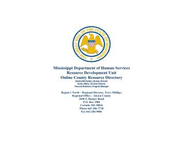 Alcorn County Resource Directory - Mississippi Department of ...