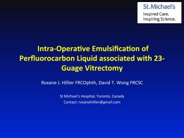 Opera ve Emulsifica on of Perfluorocarbon Liquid associated with 23