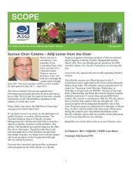 Section Chair Column - ASQ Letter from the Chair - ASQ Orange ...