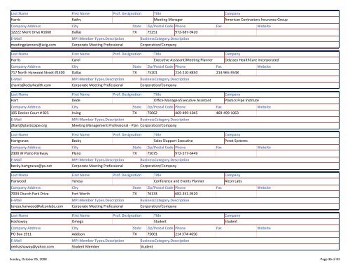 MPI DFW MEMBER DIRECTORY