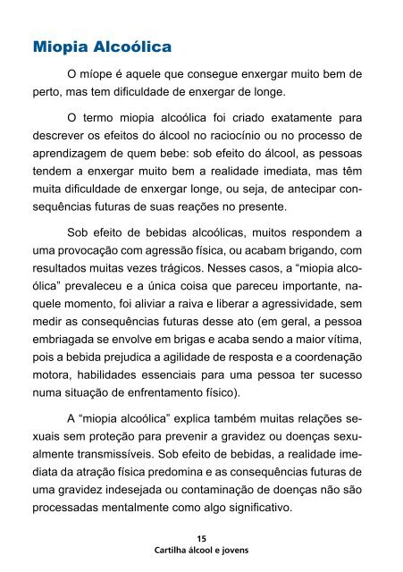 Drogas: Cartilha álcool e jovens - Coordenadoria Estadual Antidrogas