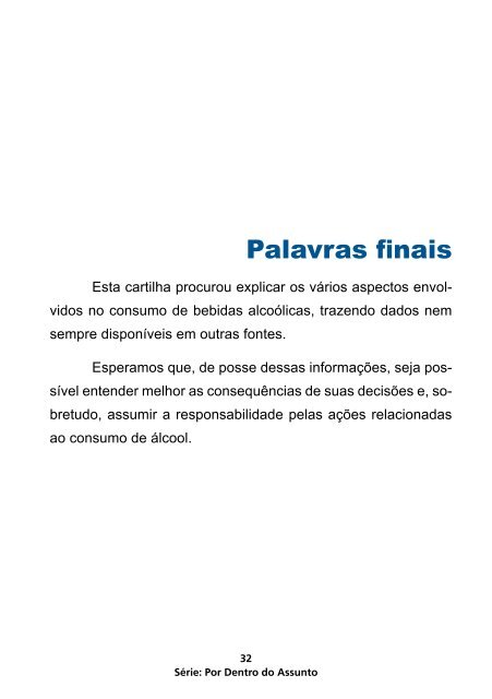 Drogas: Cartilha álcool e jovens - Coordenadoria Estadual Antidrogas