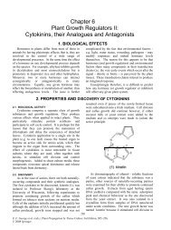 Chapter 6 Plant Growth Regulators II: Cytokinins, their Analogues ...